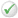 Green check in white circle with grey outline