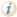 Blue small letter 'i' in white circle with orange outline